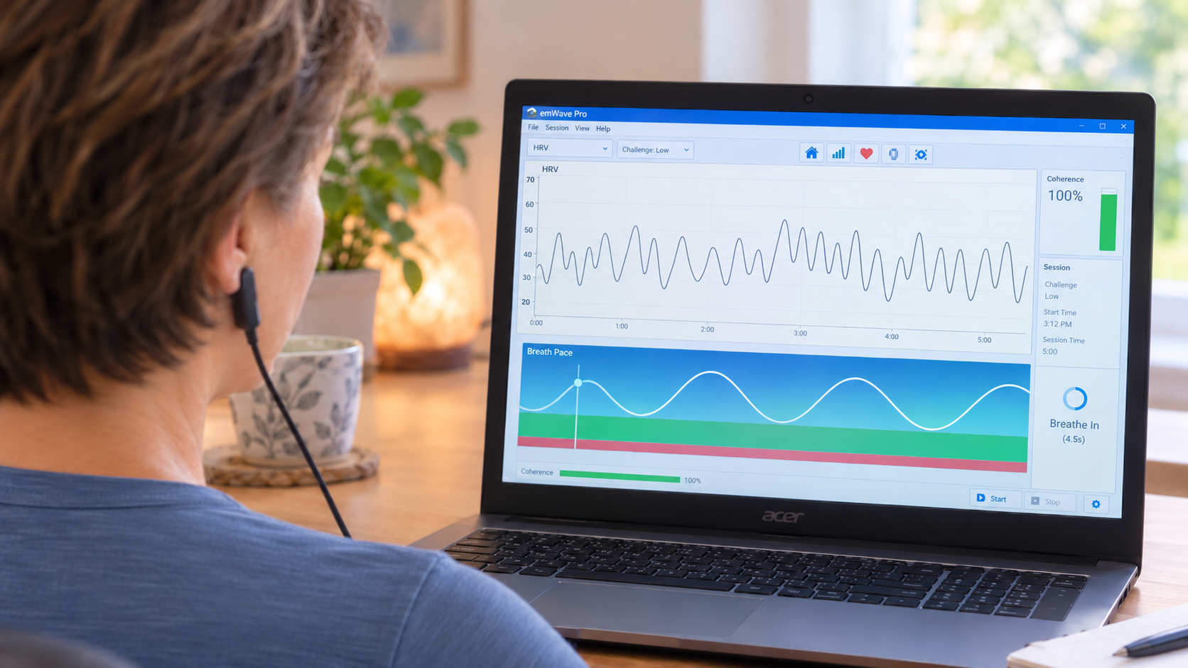 Cozy Home Office Biofeedback Session
